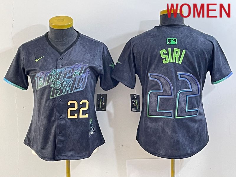 Women Tampa Bay Rays #22 Siri Black City Edition Nike 2024 MLB Jersey style 3